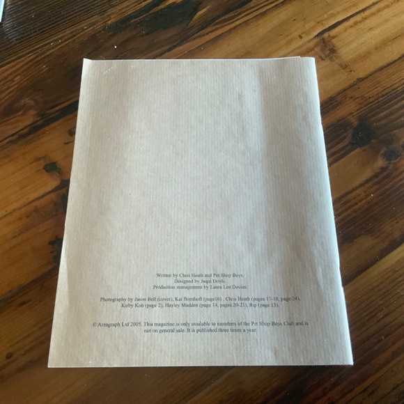 Pet Shop Boys - Issue 28 April 2005 - Magazine from Fan Club - Picture 2 of 2